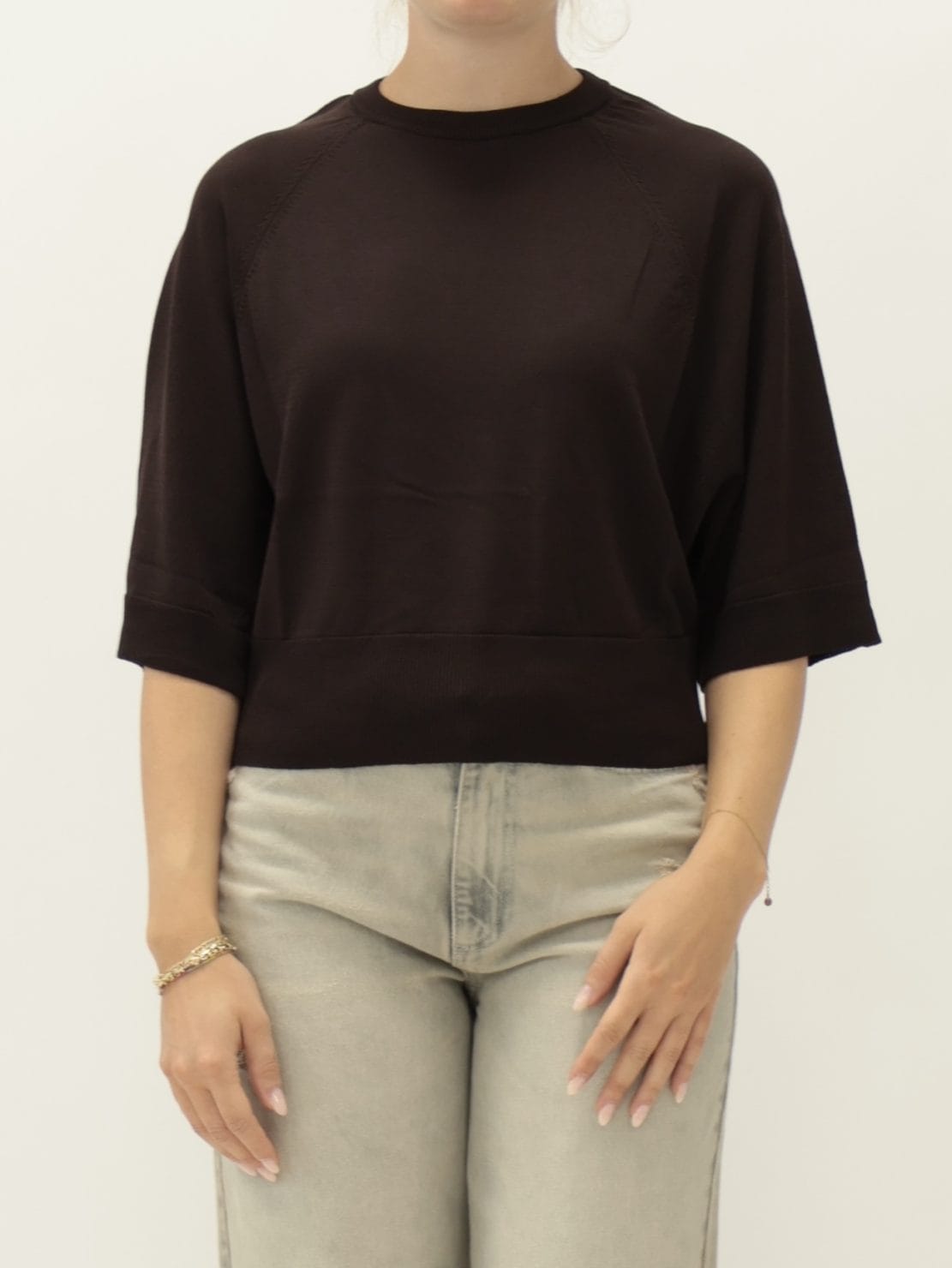 Pullover leggero crop moro