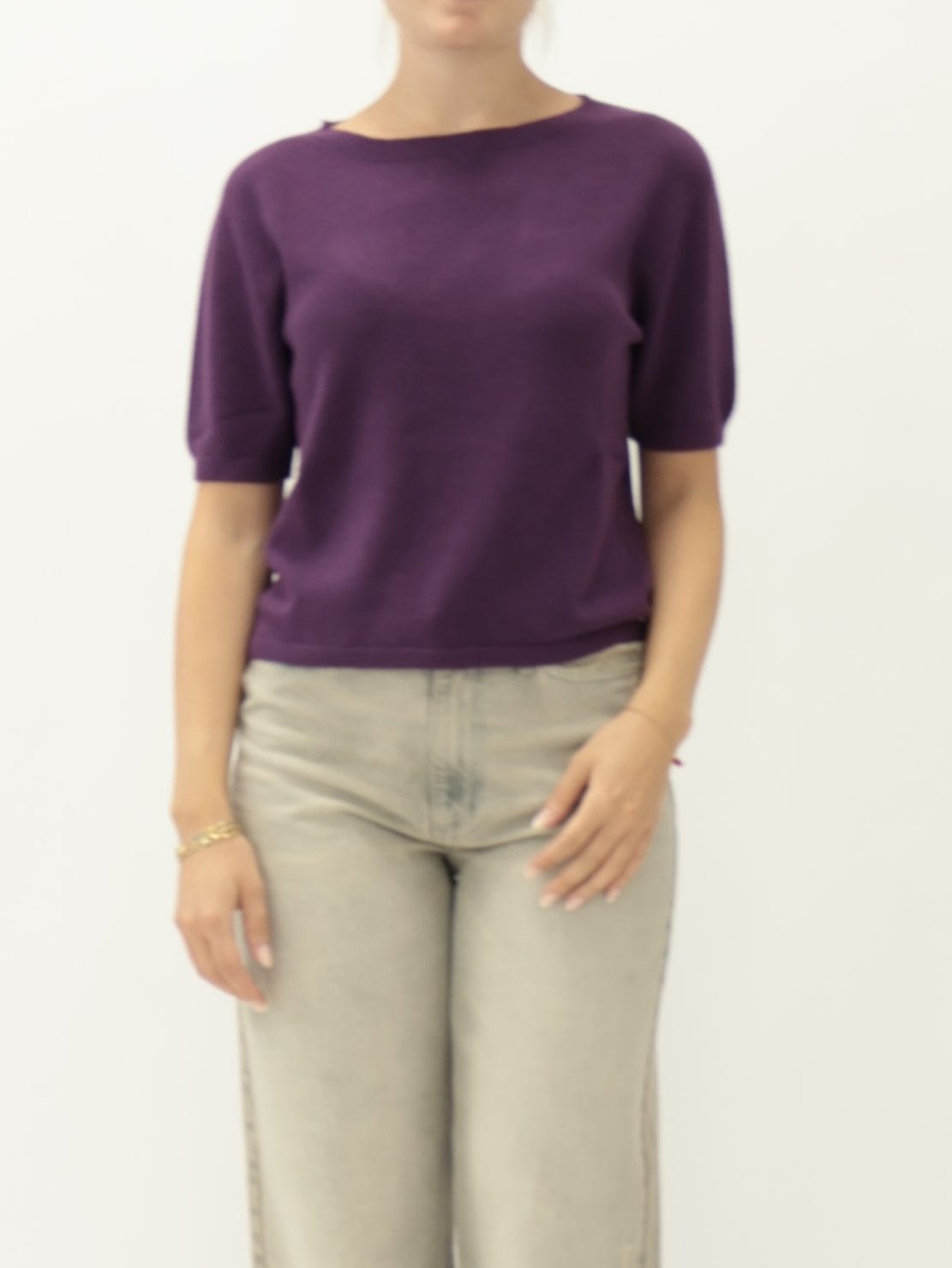 Maglia  Mezza Manica Girocollo Viola