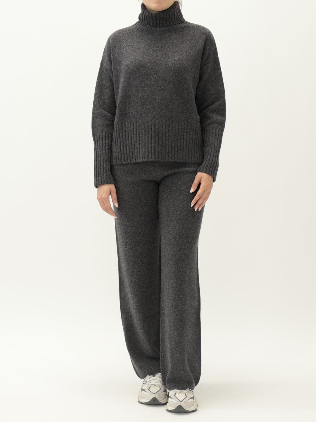 Pullover Collo Alto 100% lana Antracite