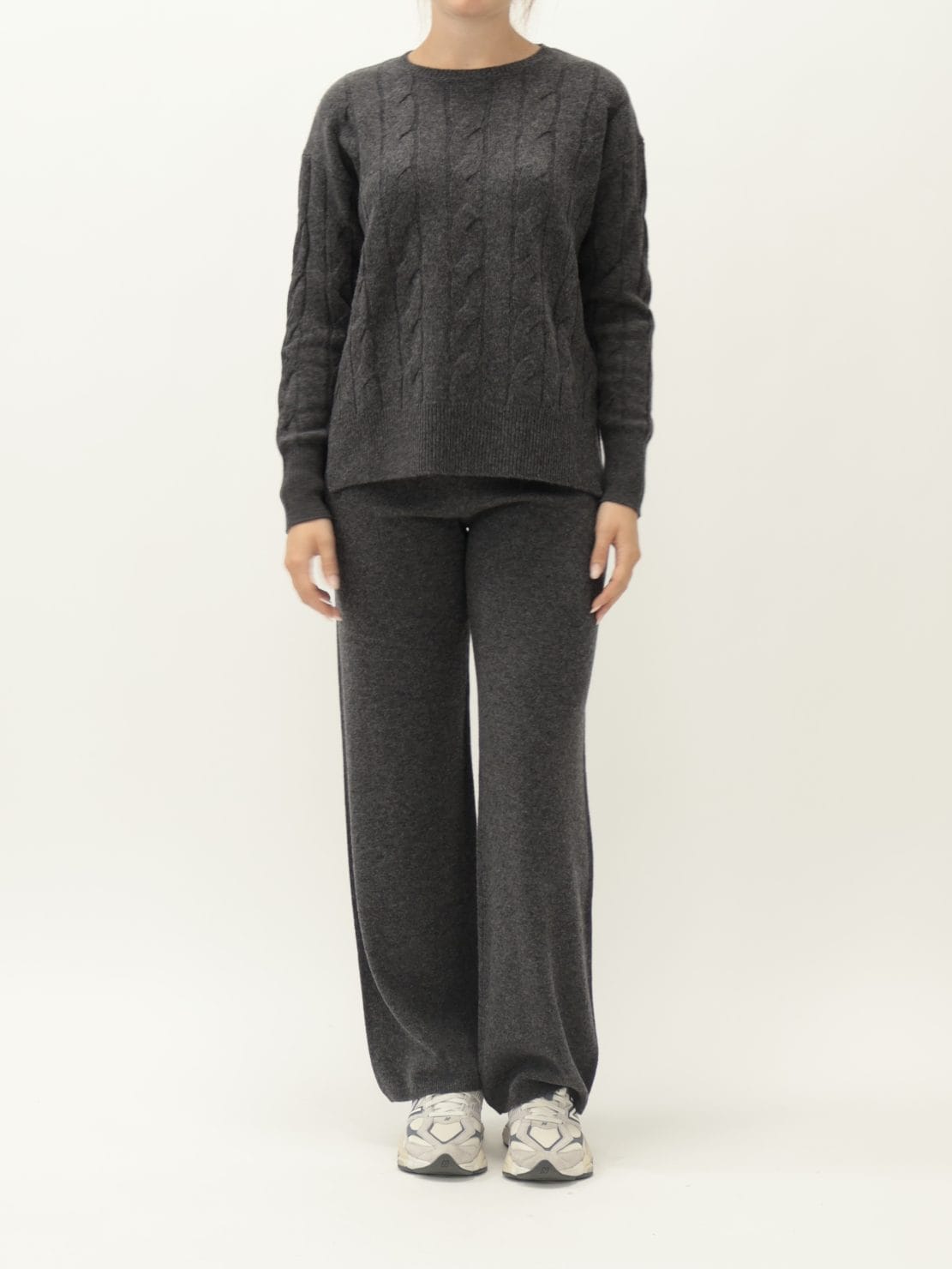 Pullover Treccia Antracite 100% Lana