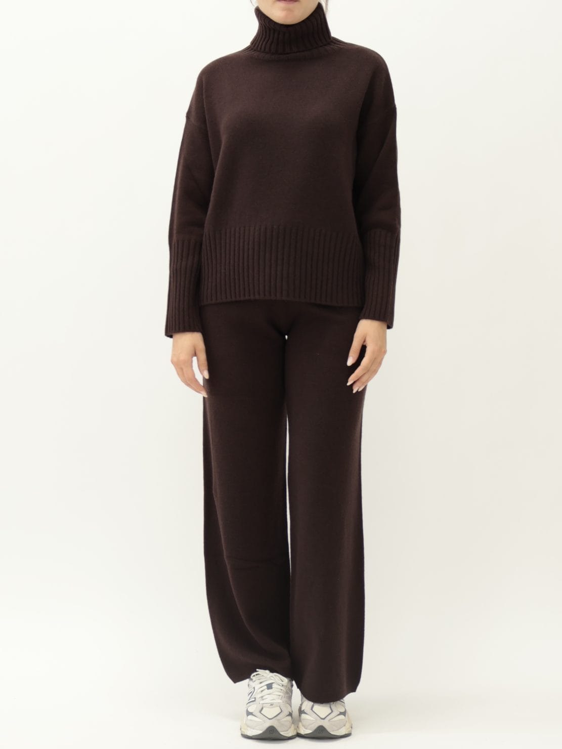 Pullover Collo Alto 100% lana Moro