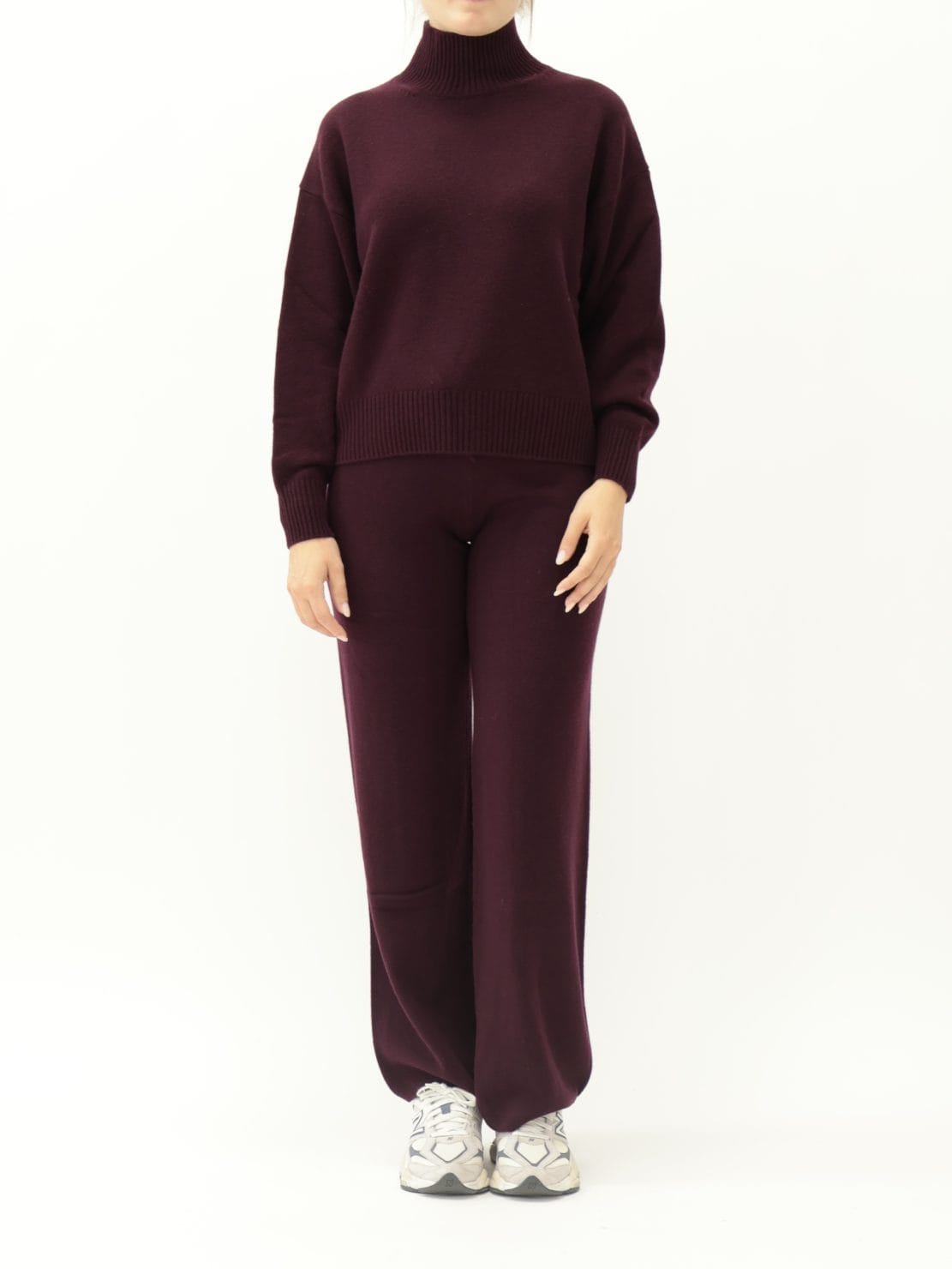 Pullover Collo Cratere Vino 100% Lana