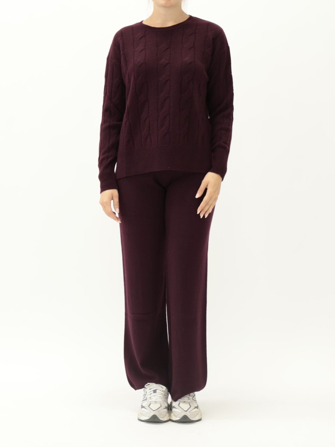 Pullover Treccia Vino 100% Lana