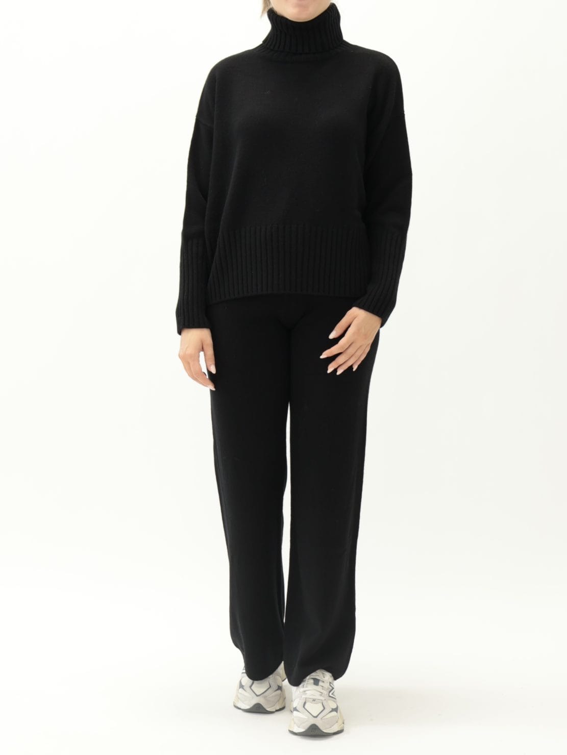 Pullover Collo Alto 100% lana Nero