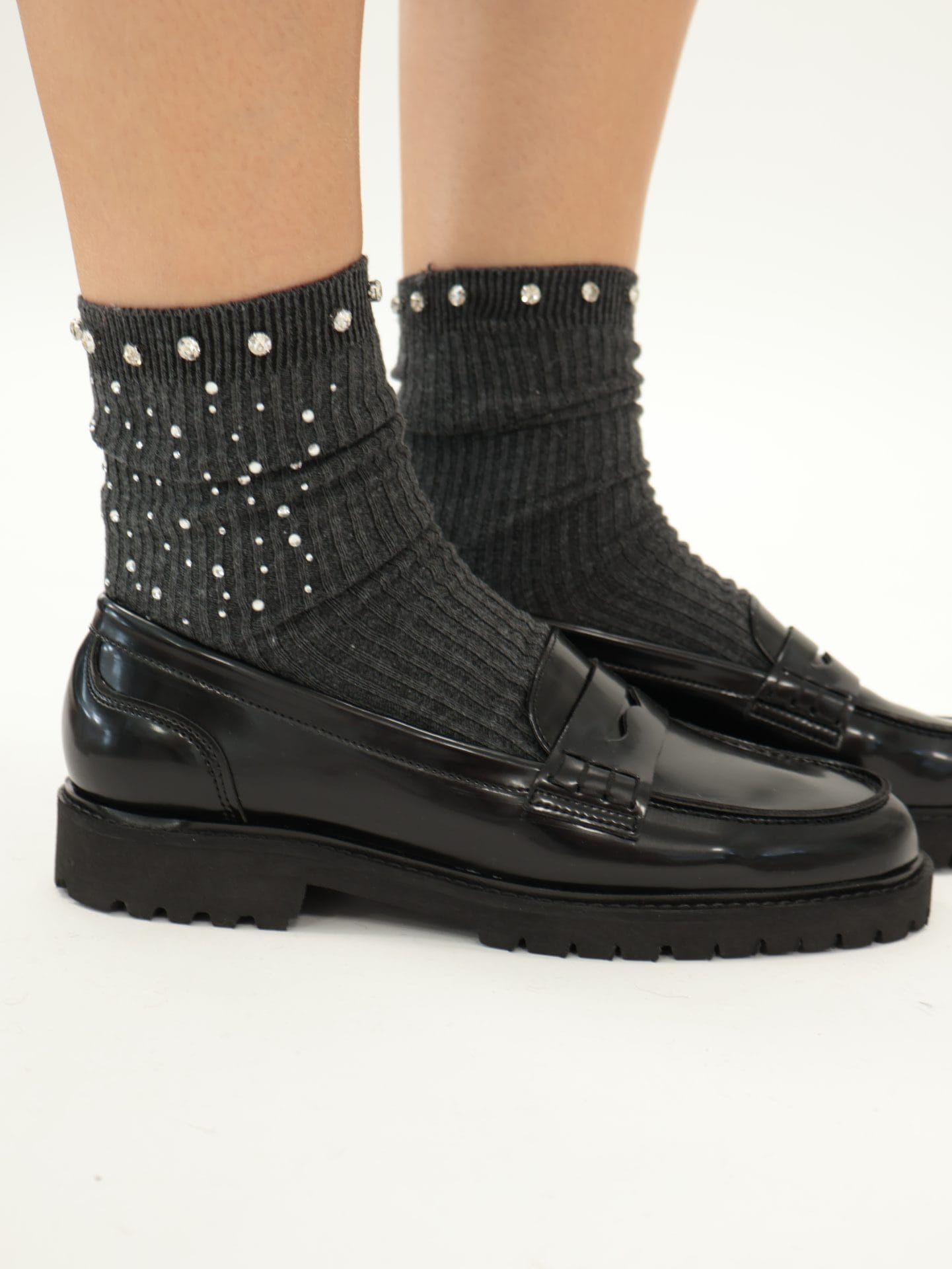 Calzino Antracite Strass