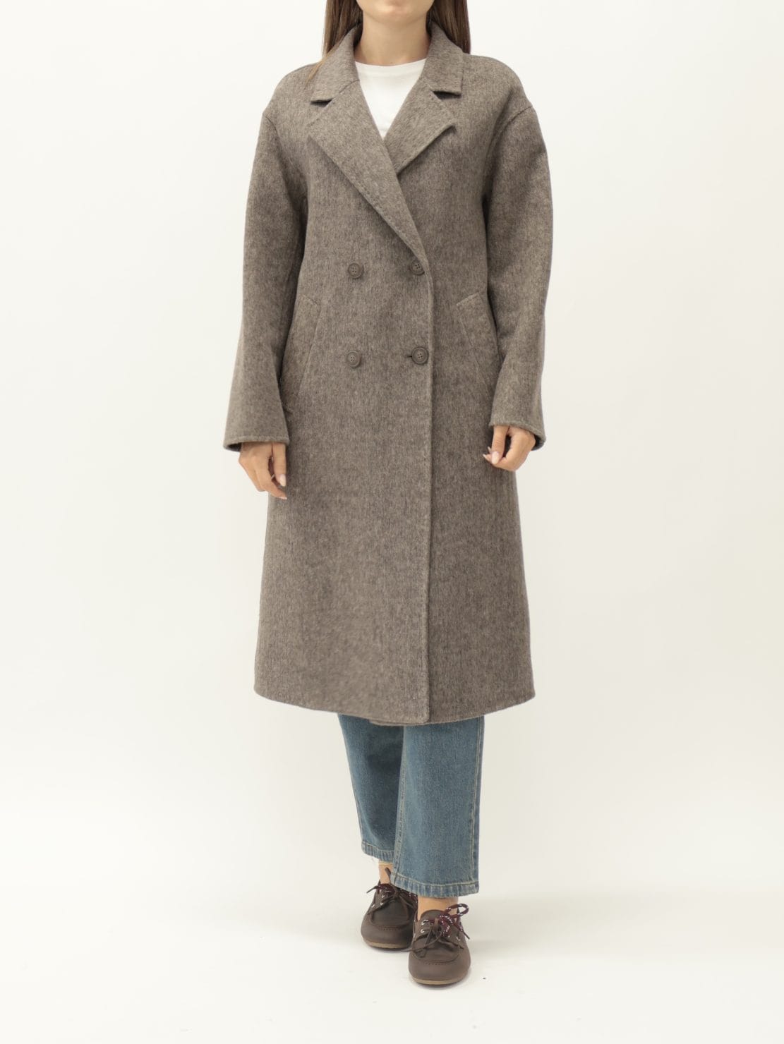 Cappotto hand made slim lungo doppiopetto moro