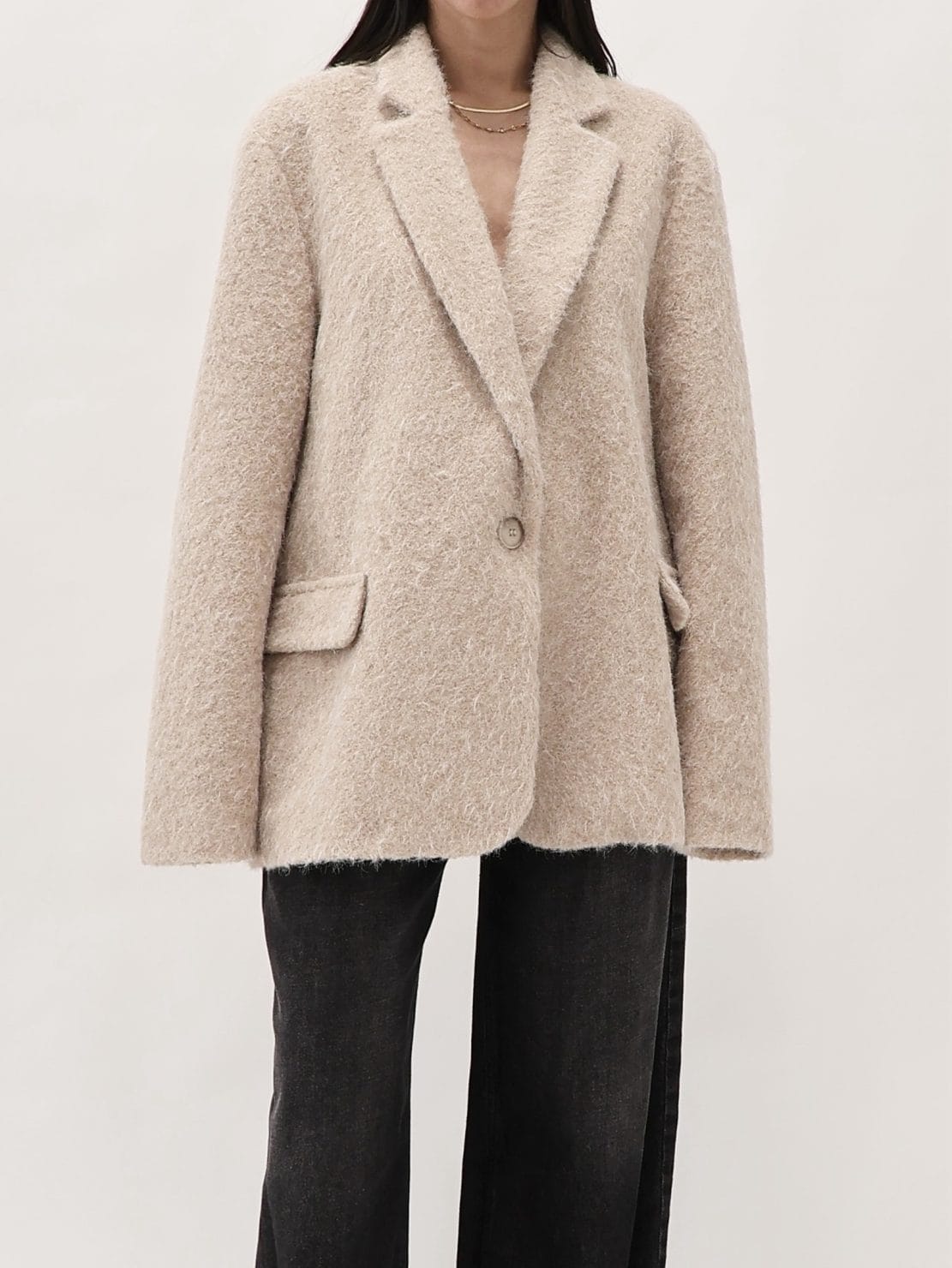 Giacca bouclè beige