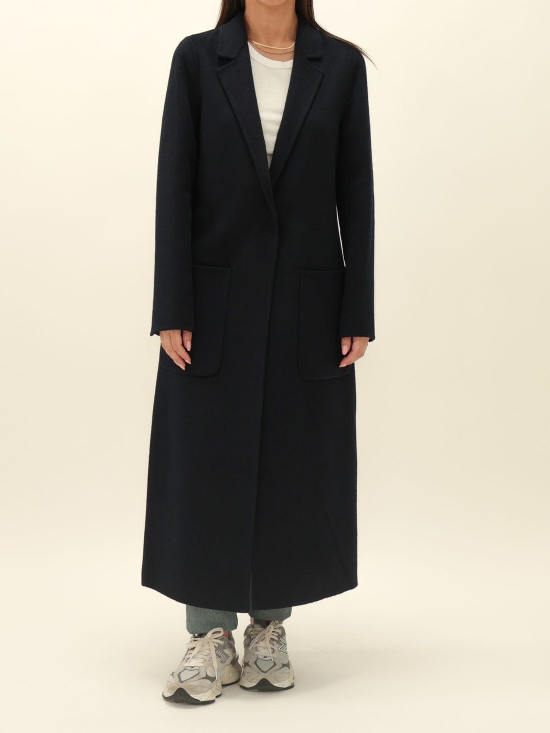 Cappotto hand made mono bottone nero