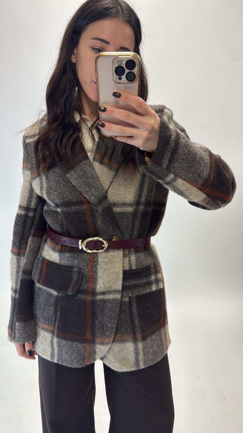 Cintura fibbia laserata bordeaux