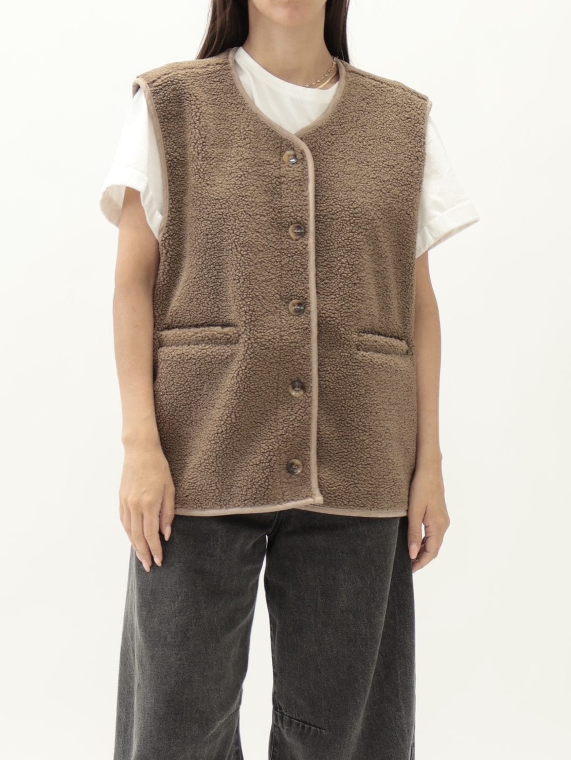 Gilet montone moro