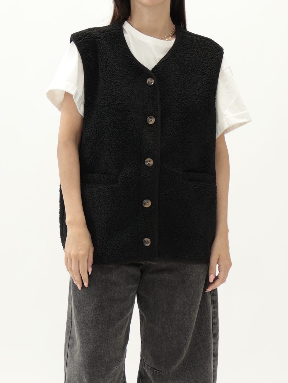 Gilet montone nero