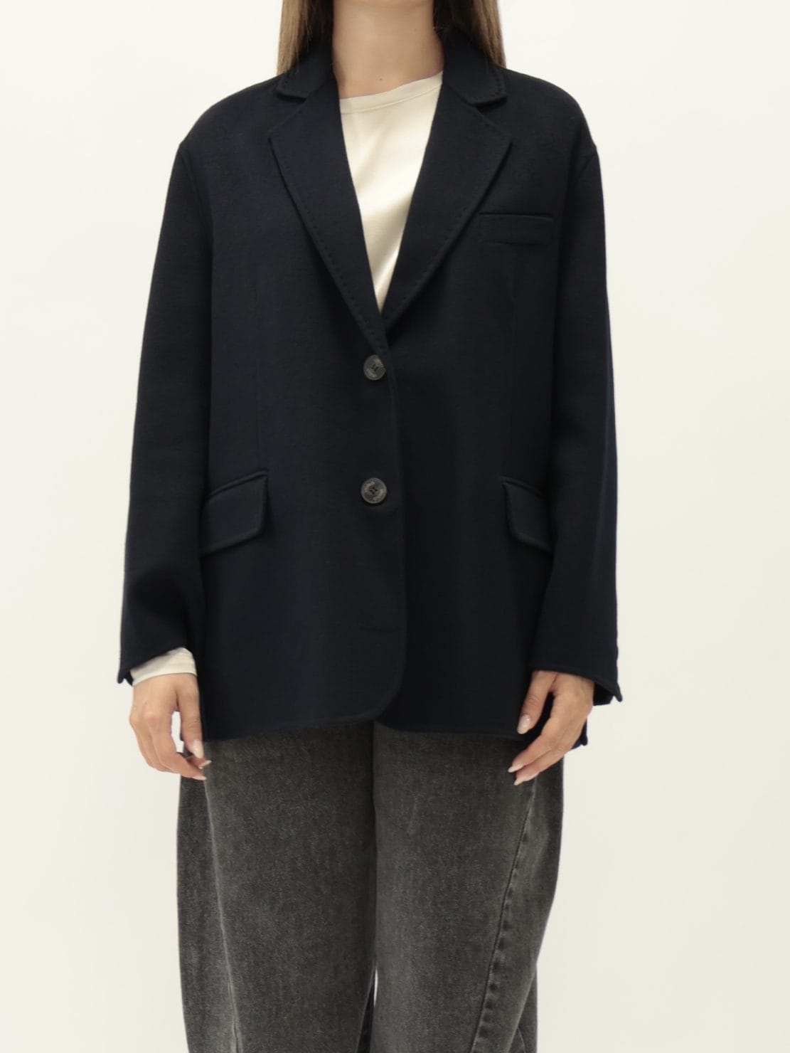 Giacca over hand made blu