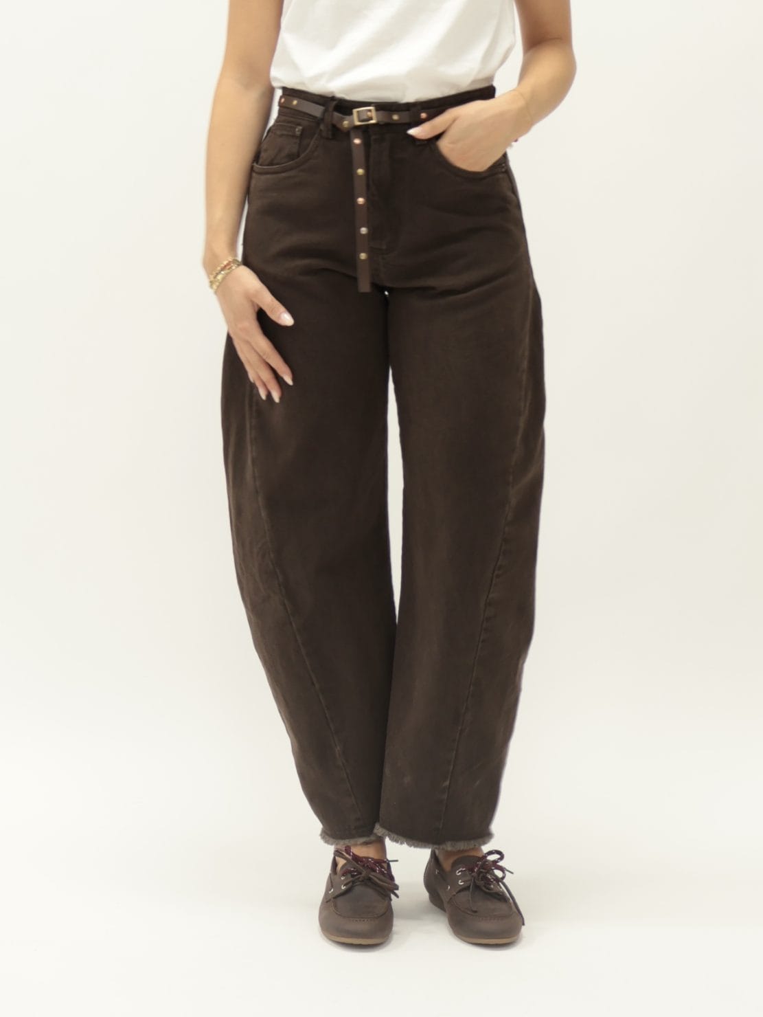 Jeans marrone balloon
