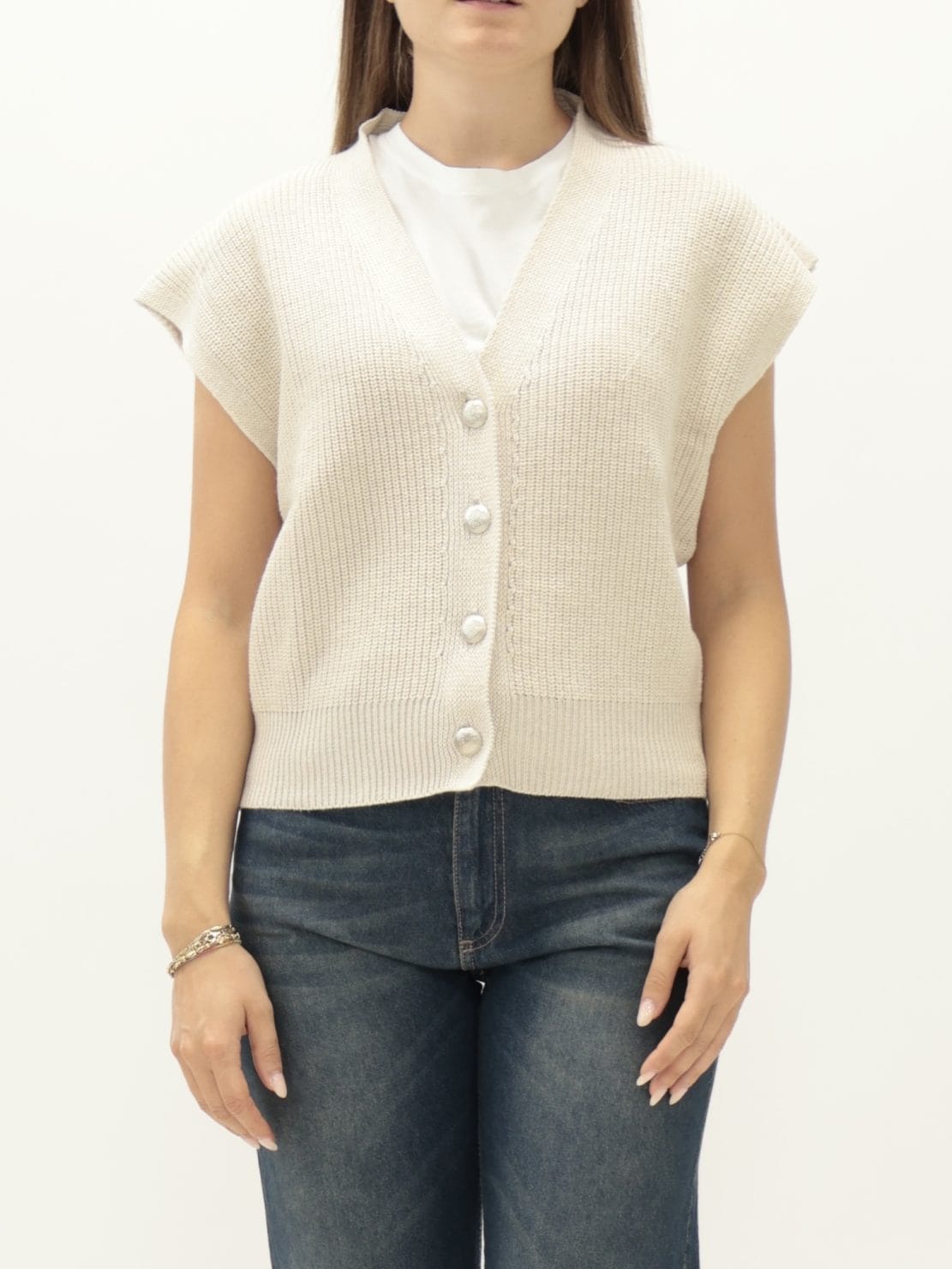 Gilet gesso bottoni argento