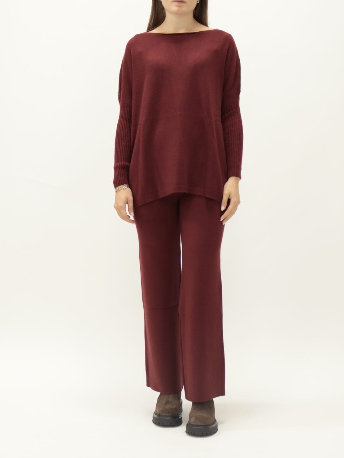 Completo girocollo bordeaux
