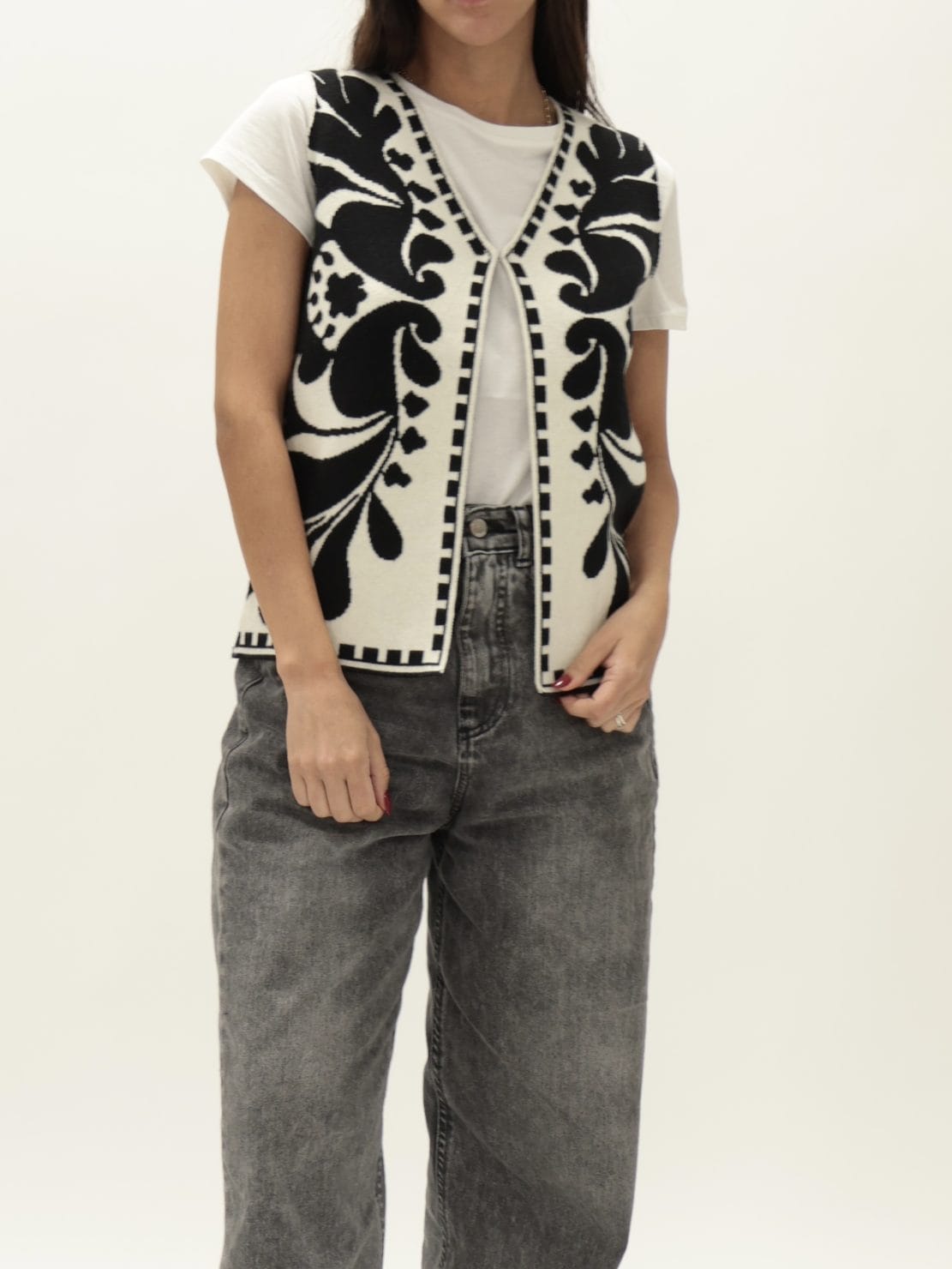 Gilet etnico bianco