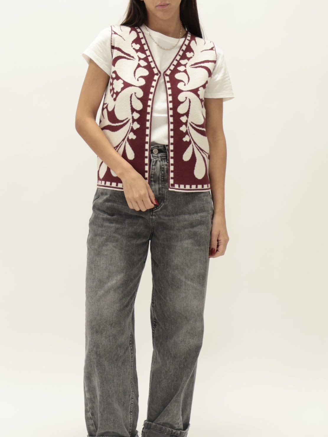 Gilet etnico vino