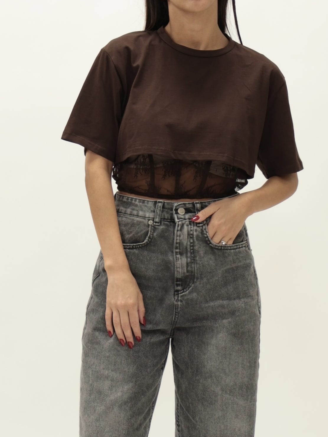 Top crop pizzo moro