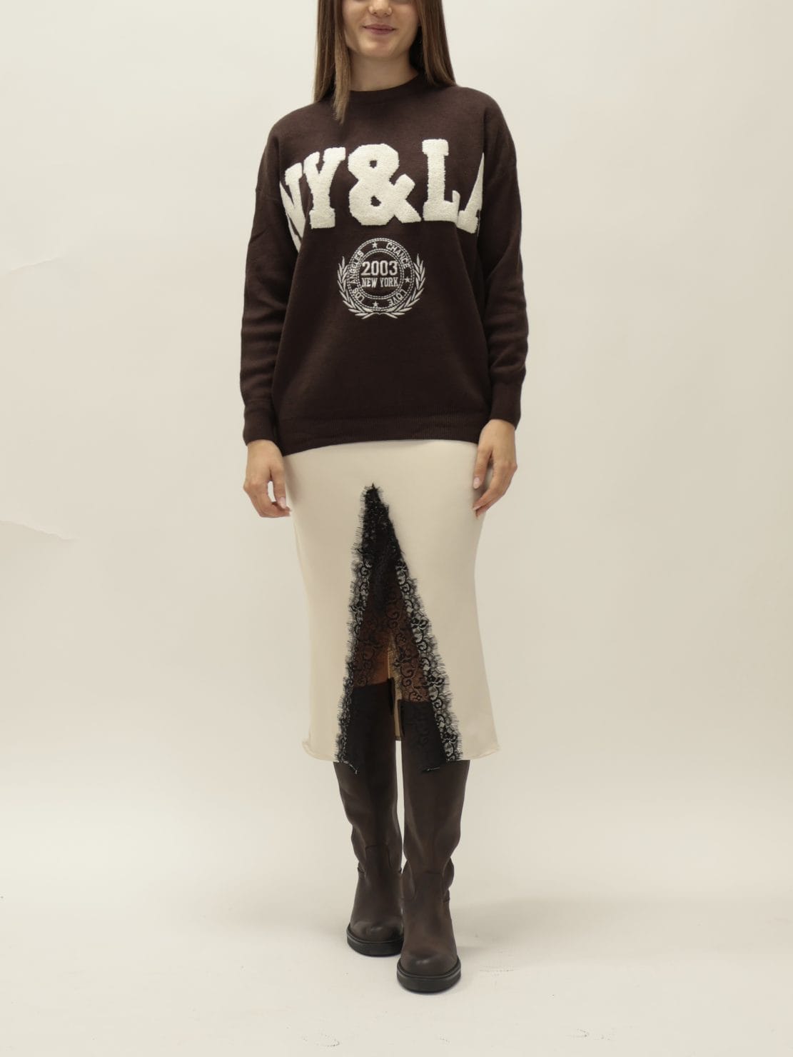 Maglione "NY&LA" moro