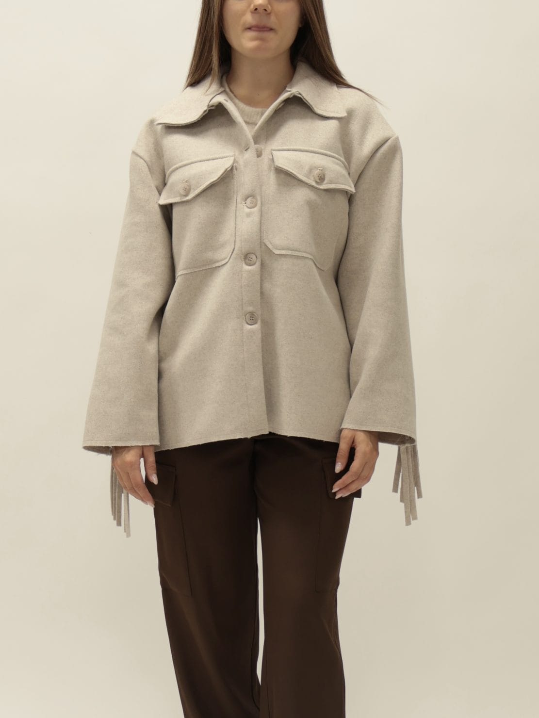 Cappotto frange burro