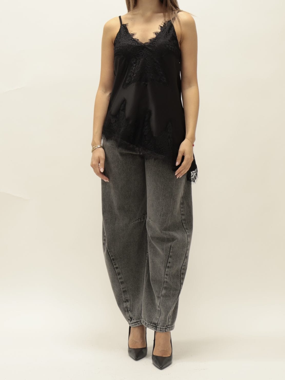 Top lingerie pizzo nero