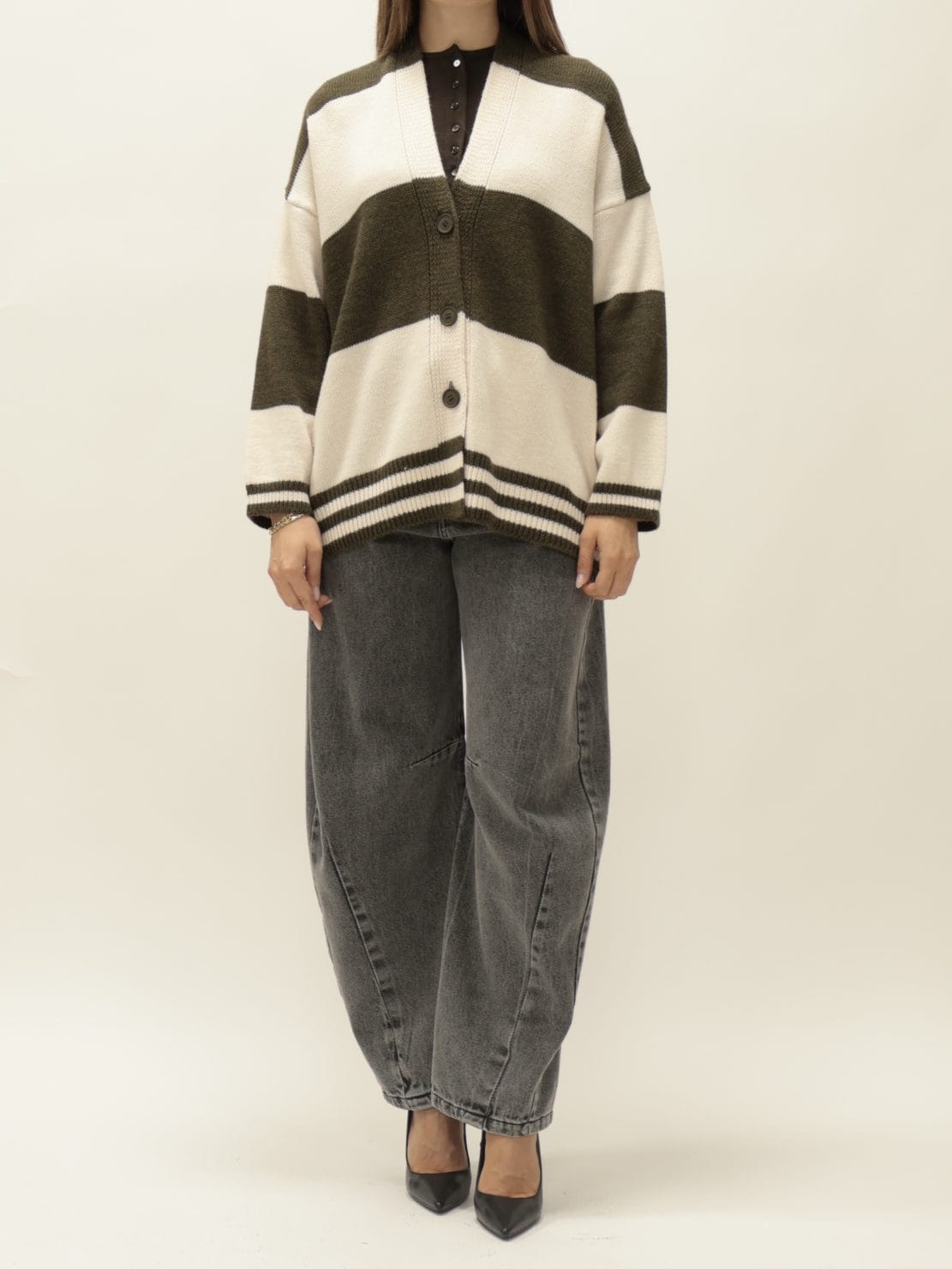 Cardigan orso militare