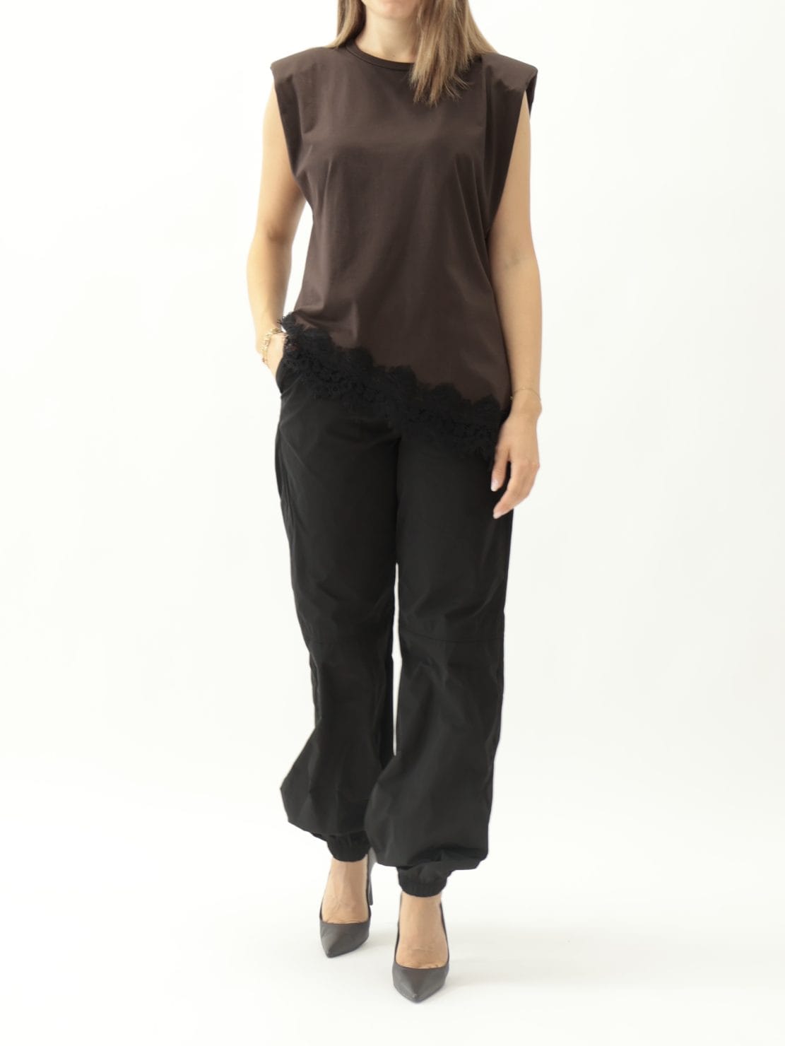 Pantalone jogger in acetato nero