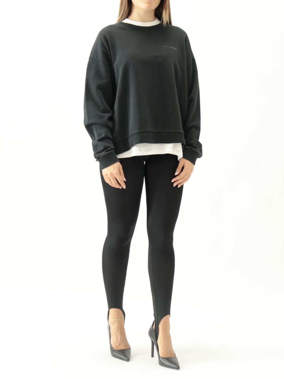 Pantalone leggings lucido nero