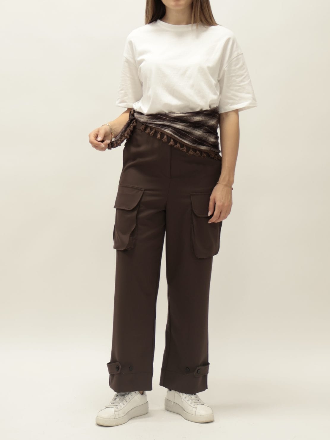 Pantalone tasche moro