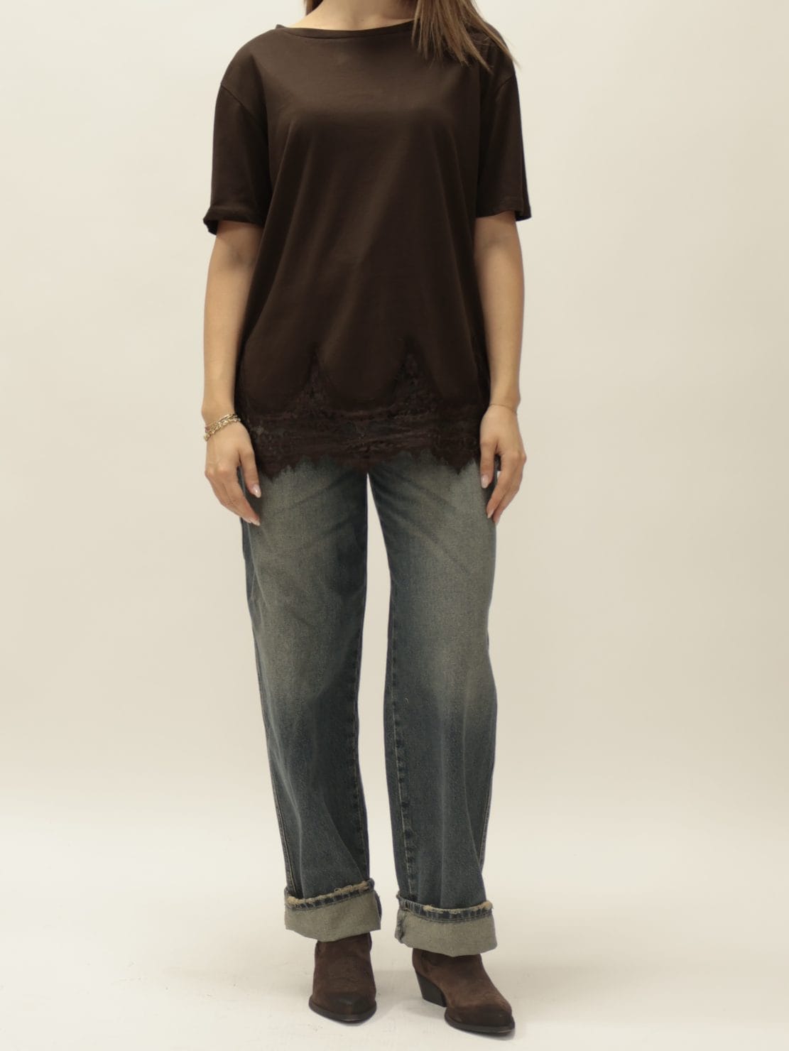 T-shirt barca pizzo moro