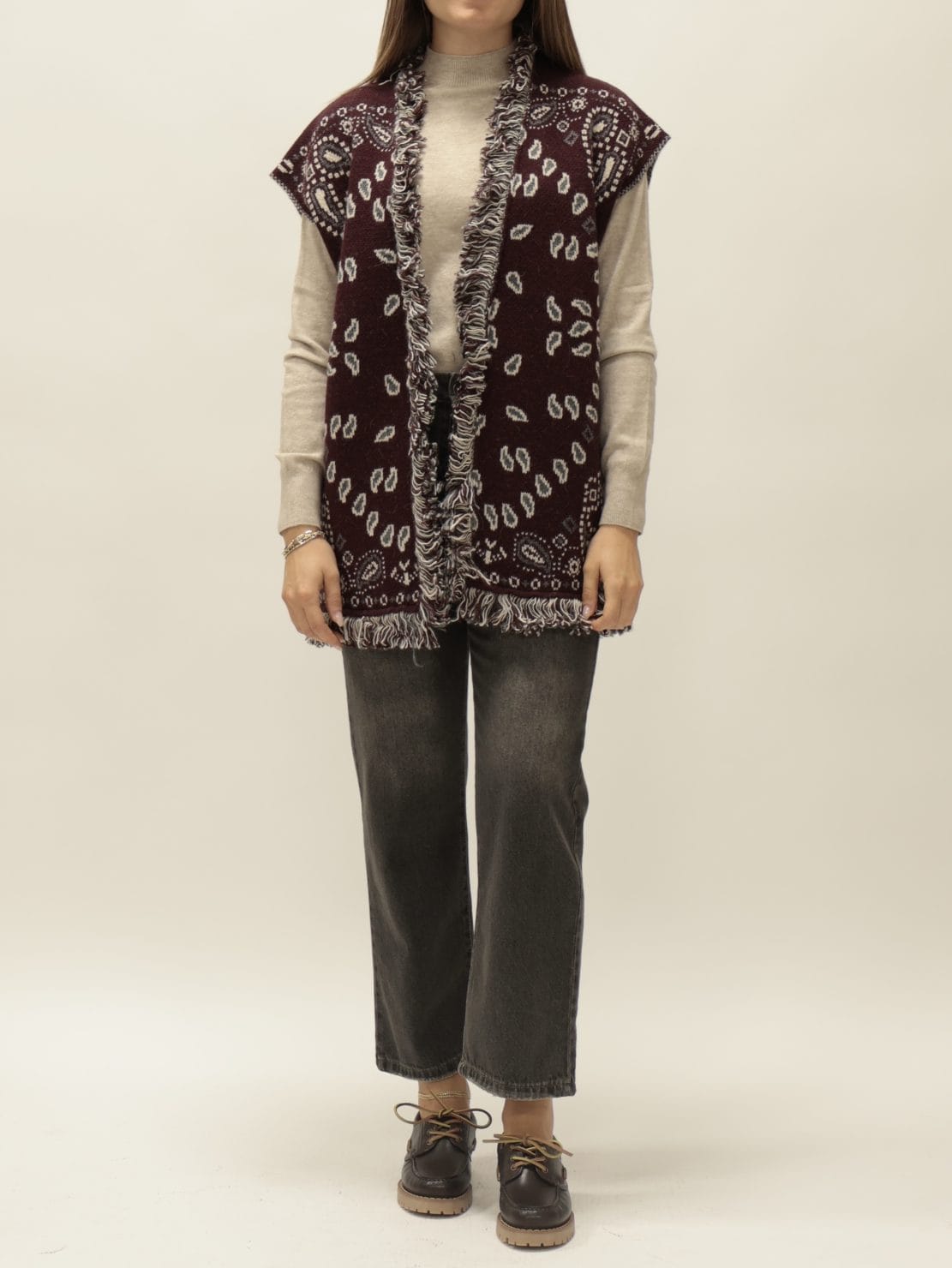 Gilet bandana bordeaux