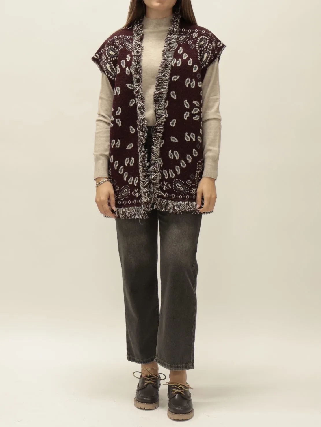 Gilet bandana bordeaux