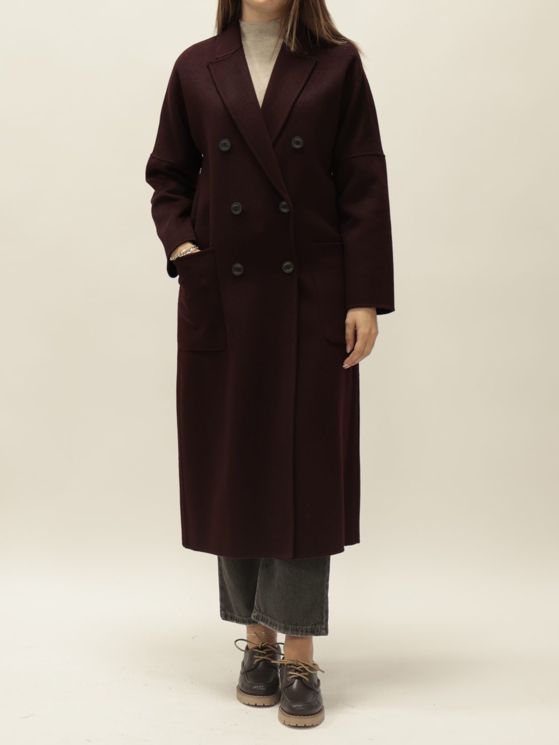 Cappotto handmade basico bordeaux