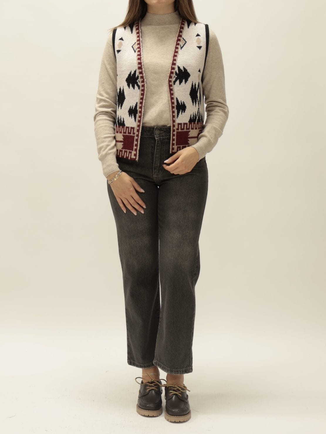 Gilet geometrico bianco