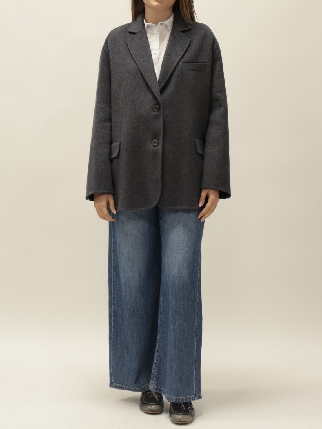Giacca cappotto handmade over antracite