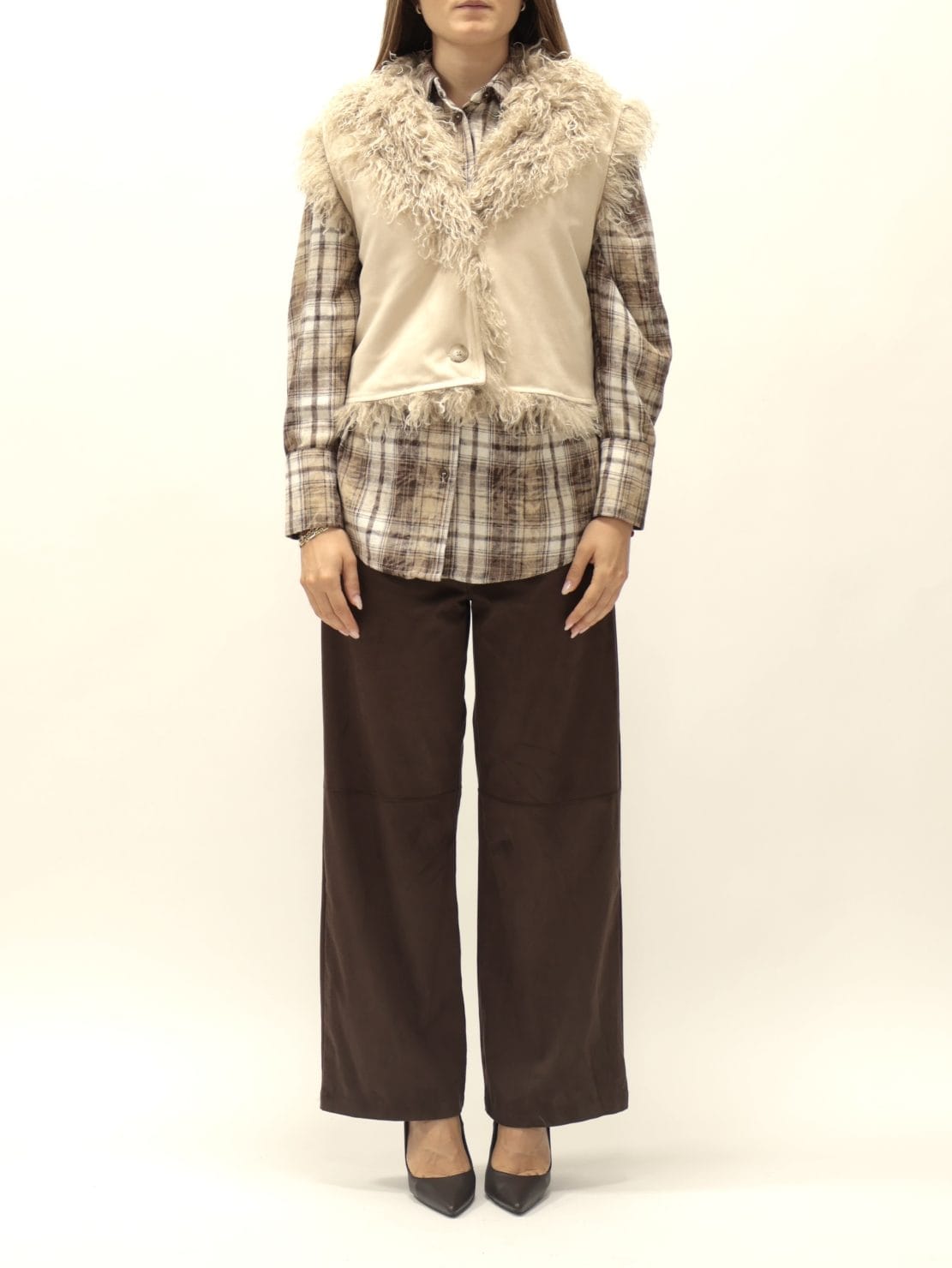 Gilet Mongolia sabbia
