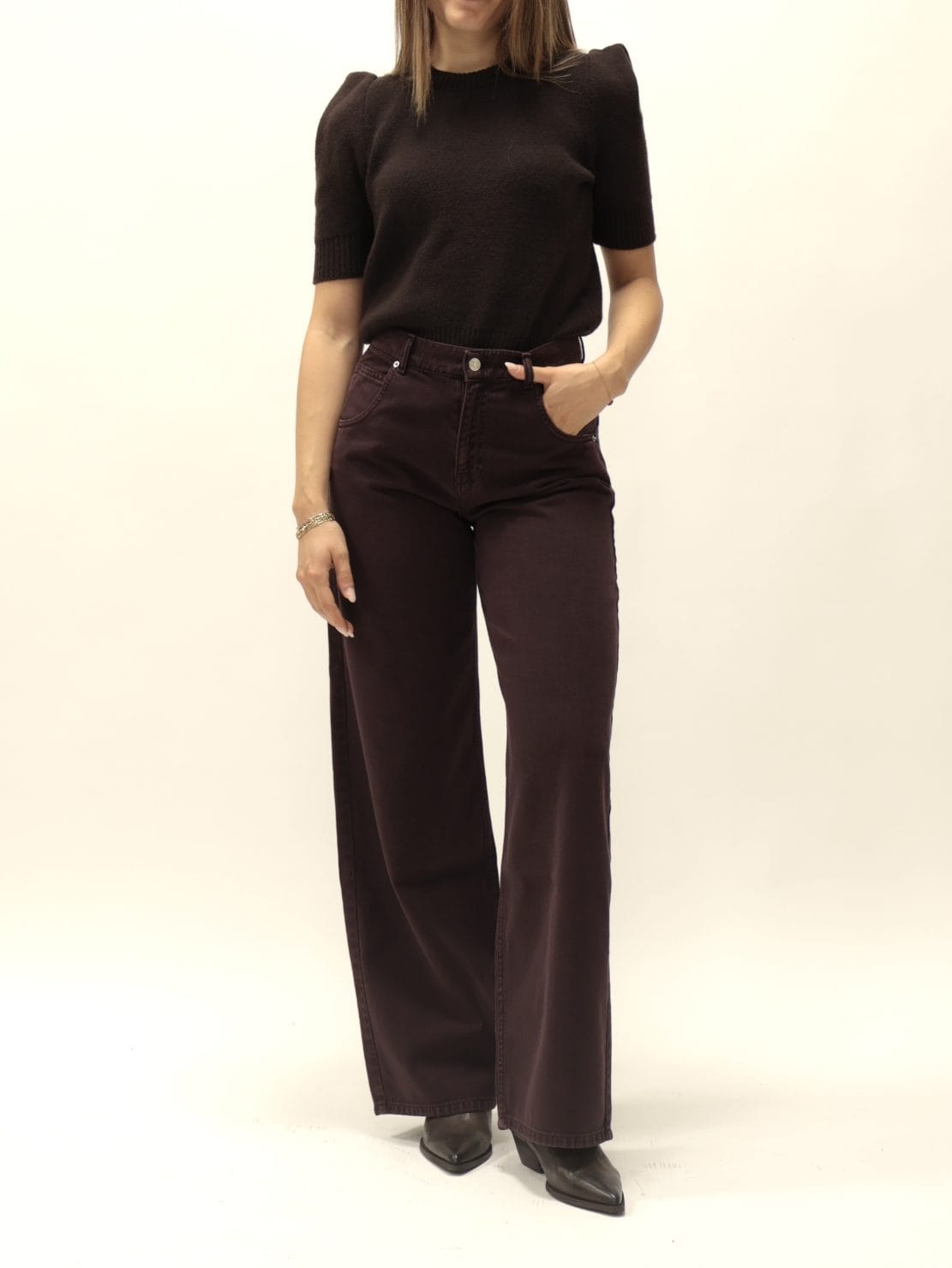 Jeans Mia bordeaux