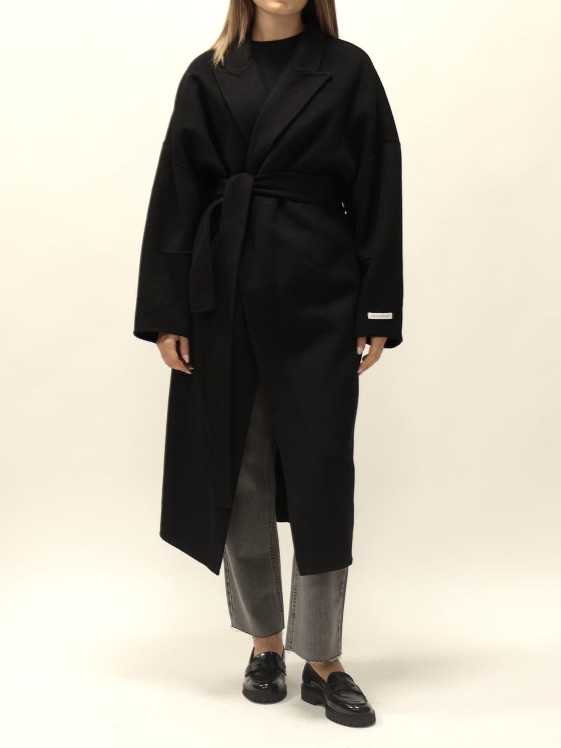 Cappotto handmade cintura nero