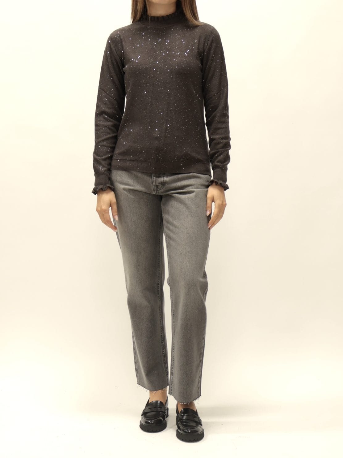 Maglia paillettes Rouches moro