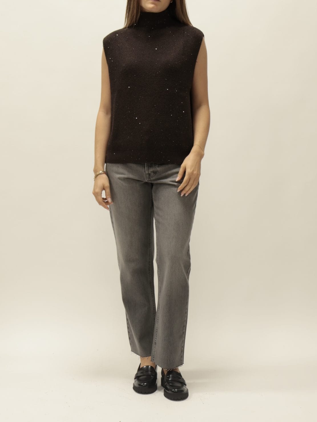 Gilet over paillettes moro