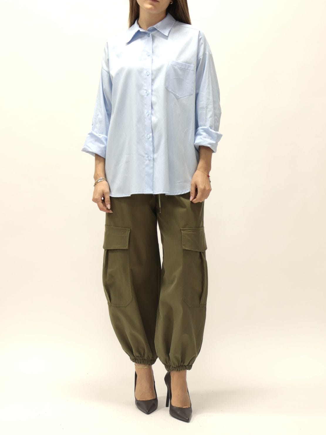 Camicia over azzurra