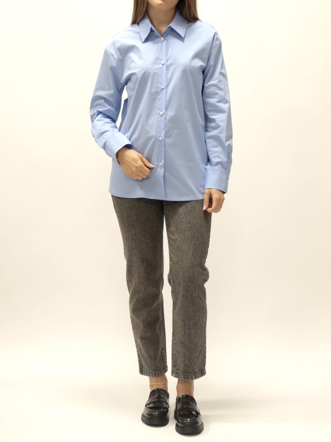 Camicia basica azzurra
