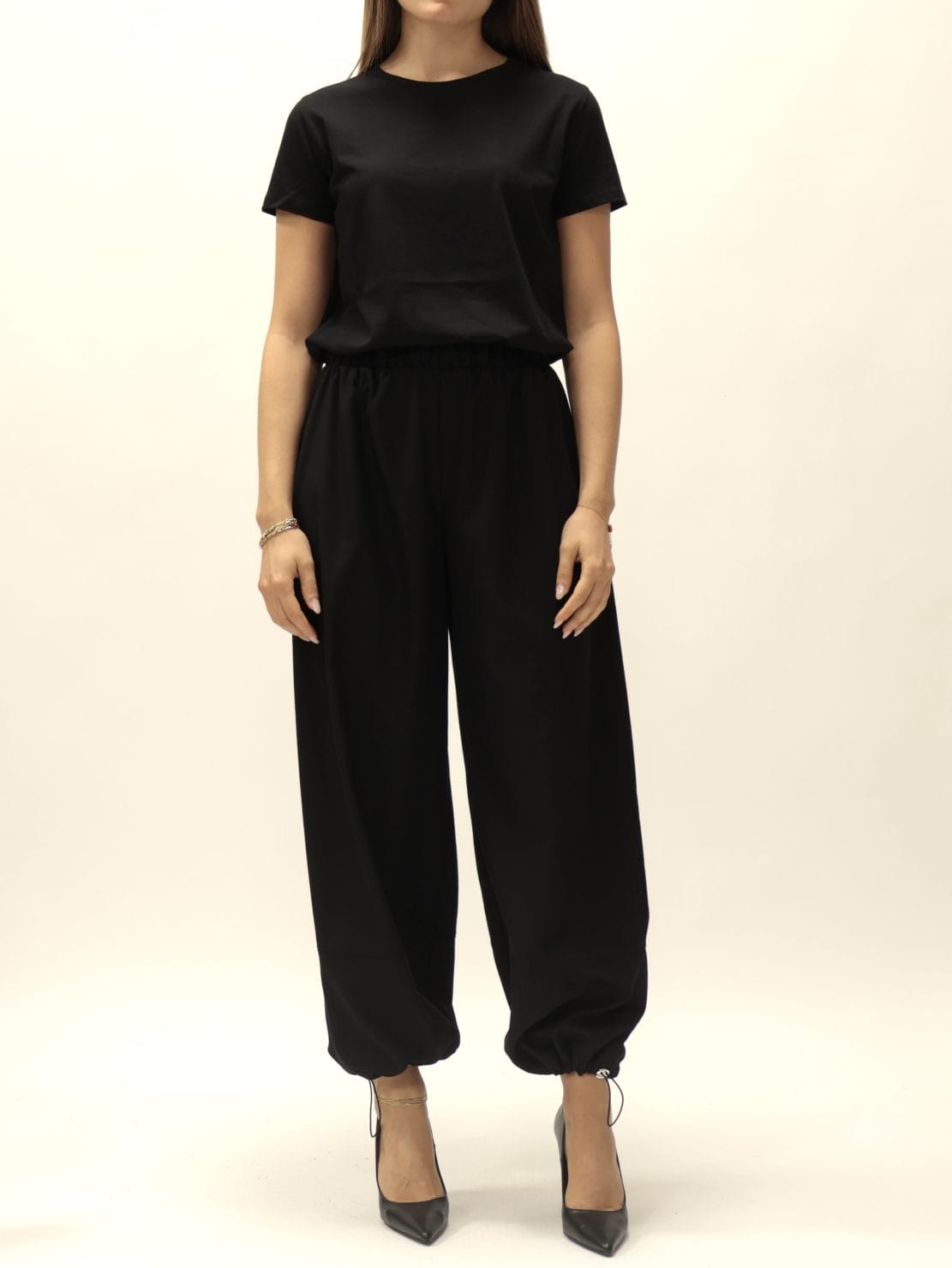 Pantalone tuta cargo nero