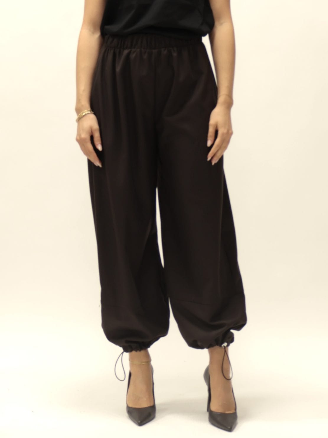 Pantalone coulisse moro