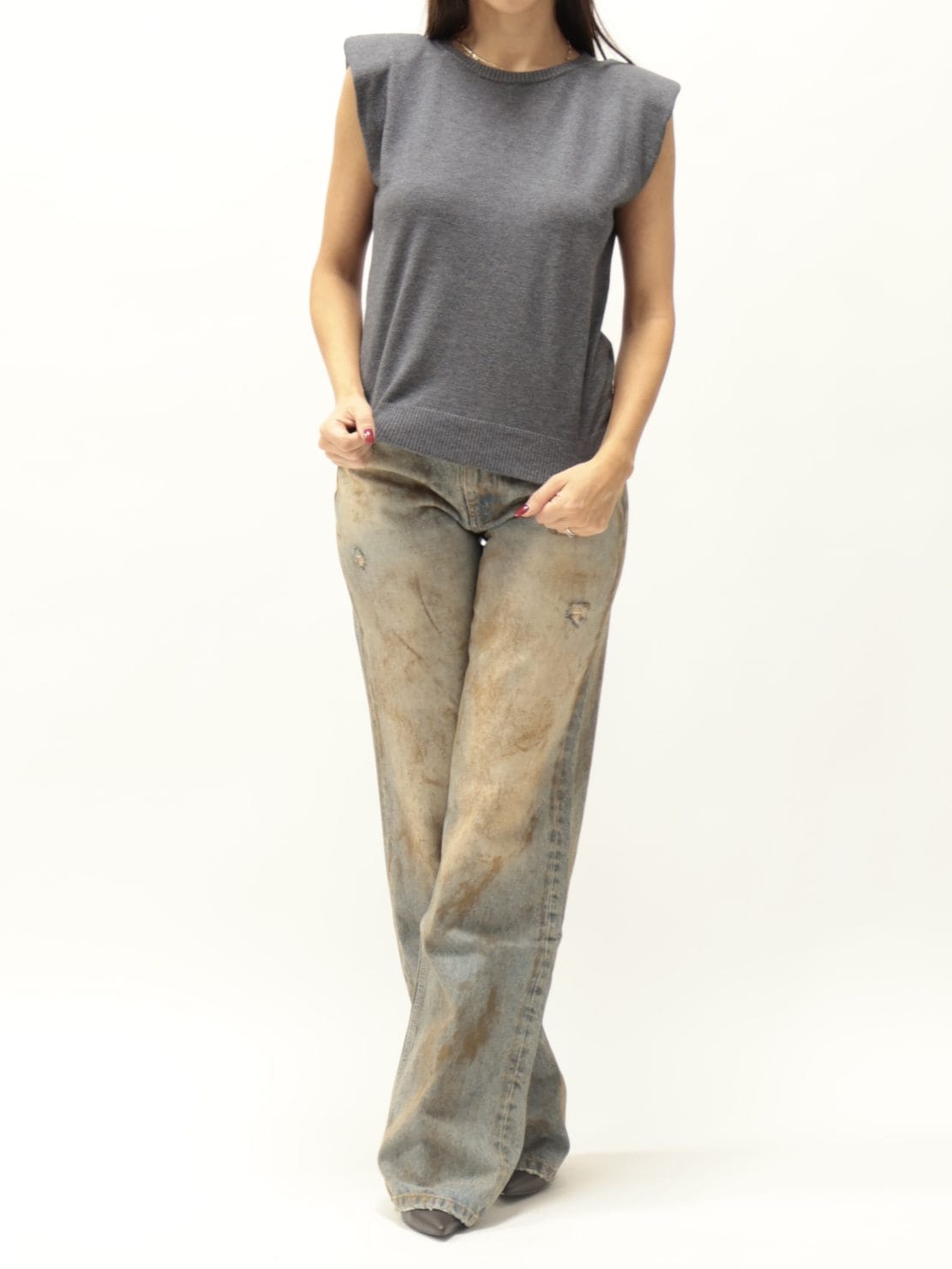 Gilet spalle imbottite antracite