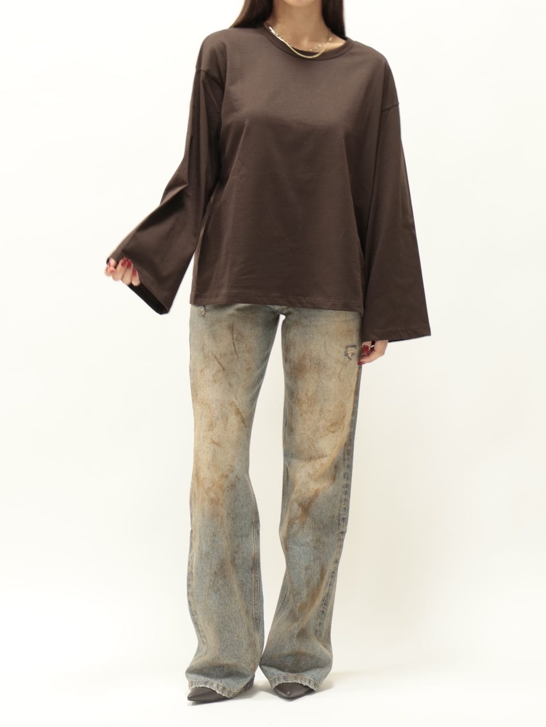 Maglia bestseller manica ampia moro