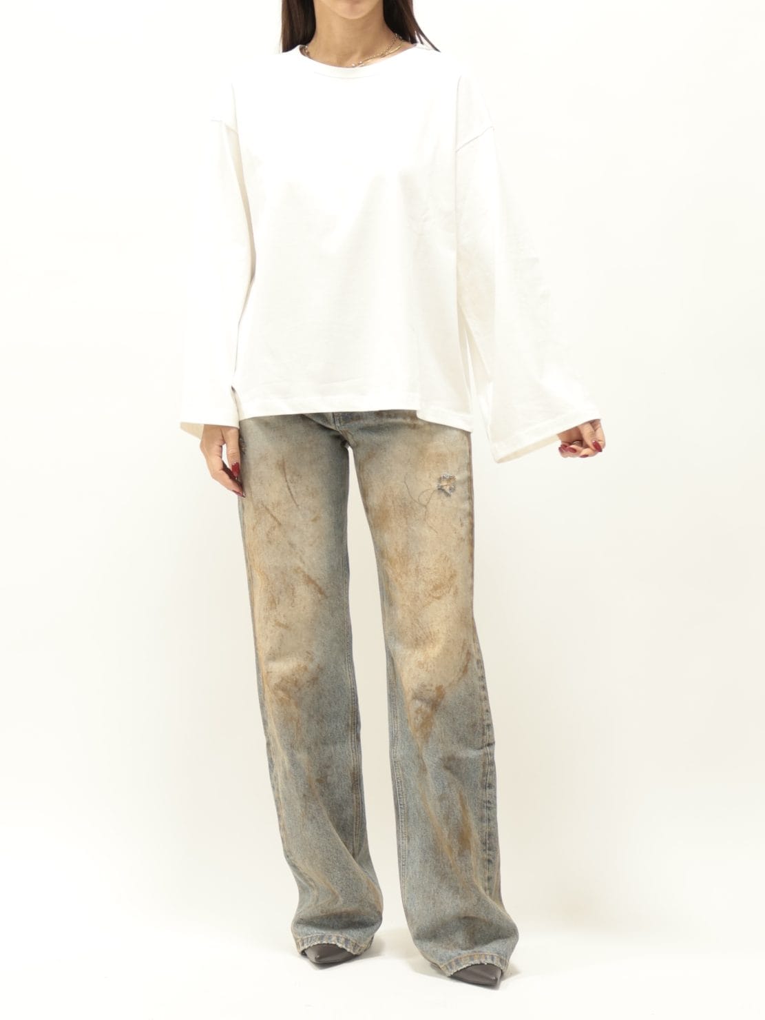 Maglia Bestseller manica ampia bianco