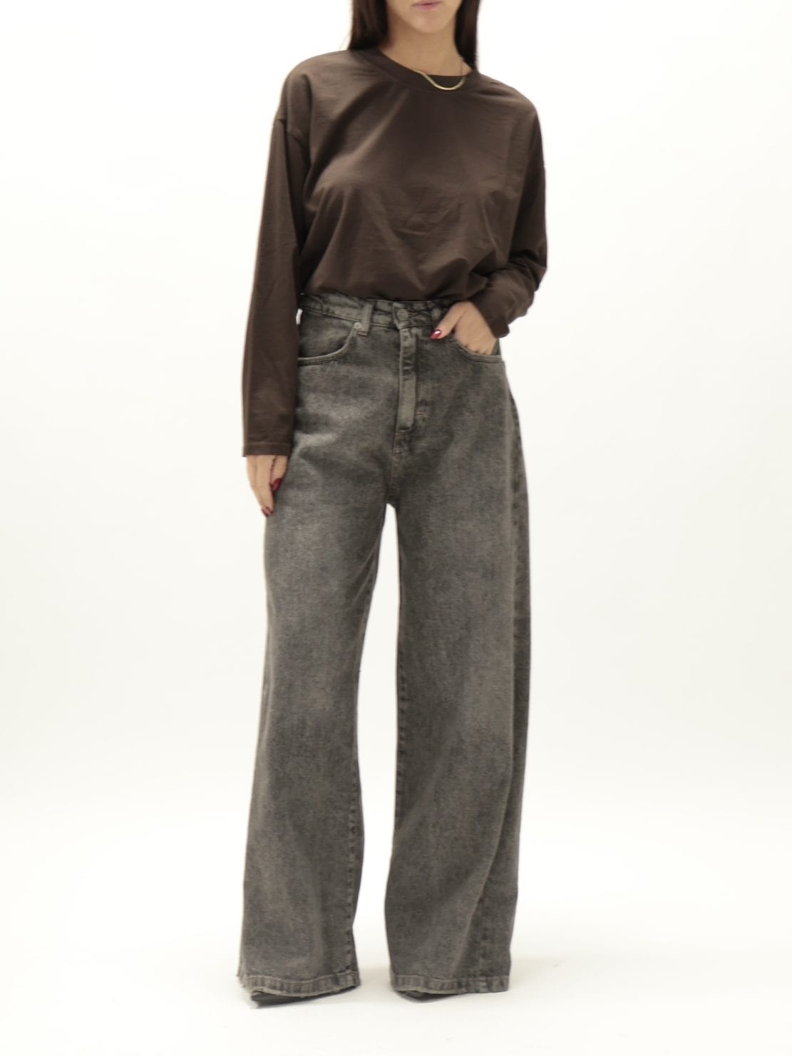 Jeans Giusy grigio/marrone