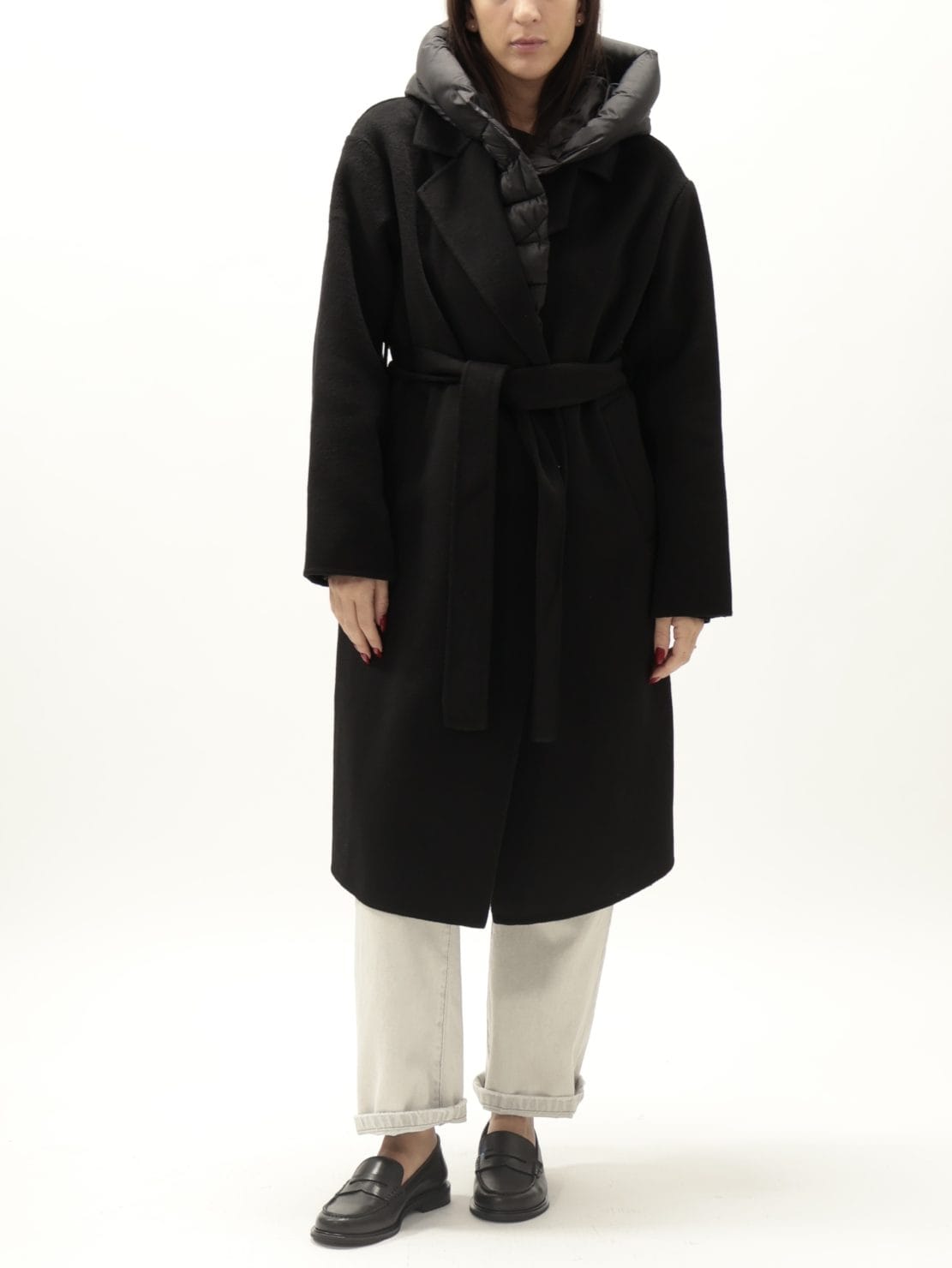 Cappotto con piumino removibile nero