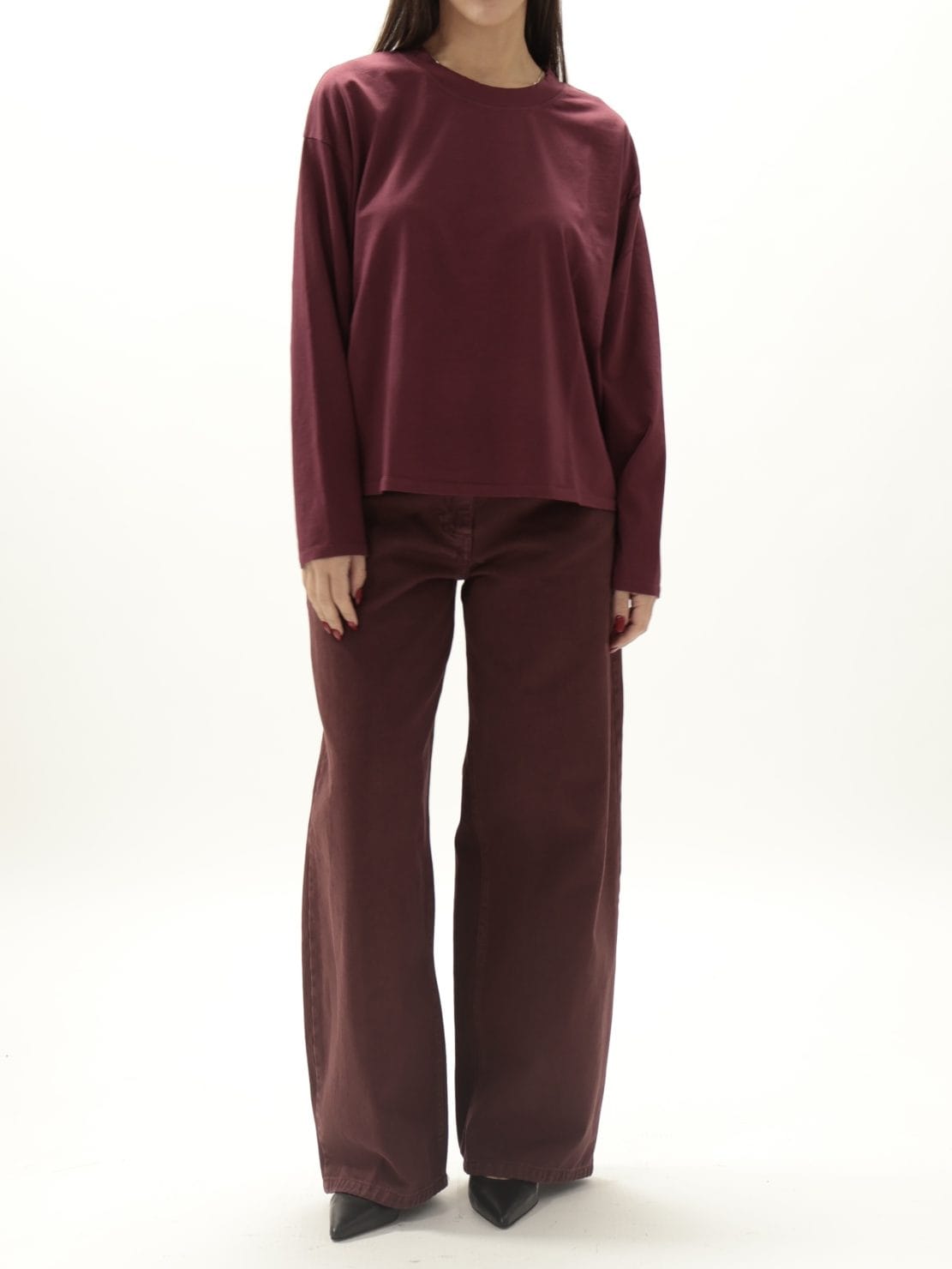 Maglia scatola bordeaux